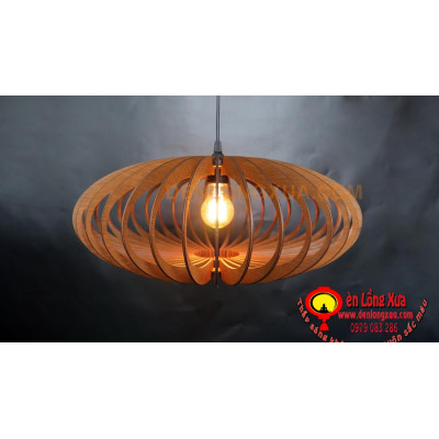 Đèn gỗ hình bầu dục