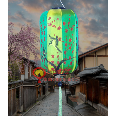 Đèn lồng nhật vẽ hoa và chim