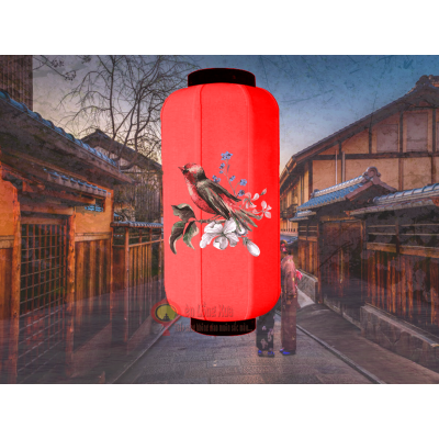 đèn lồng nhật đỏ vẽ chim nan dọc