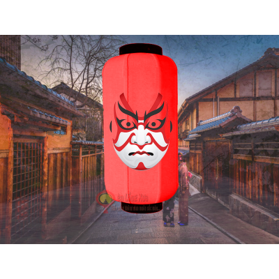 đèn lồng nhật vẽ mặt nạ