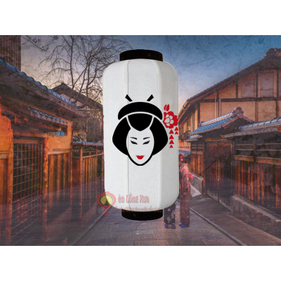 đèn lồng nhật vẽ mặt Geisha