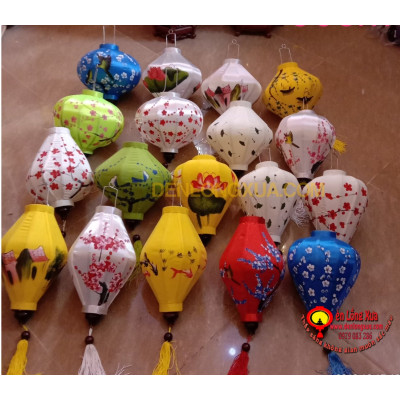 combo 18 đèn lồng các loại vẽ hoa và phong cảnh size 30cm