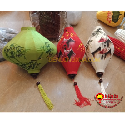 combo 3 đèn lồng vẽ phong cảnh dáng Na và Ú kích thước 45cm