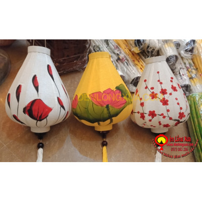 combo 3 đèn lồng vẽ hoa kiểu tỏi ngược kích thước 45cm