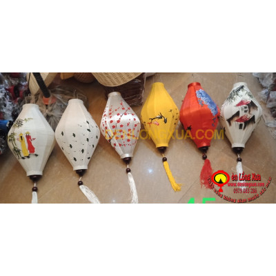combo 6 đèn lồng vẽ hoa và phong cảnh kiểu Na kích thước 40cm