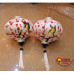 combo 2 đèn lồng tròn vẽ size 30cm vẽ chim và hoa đào
