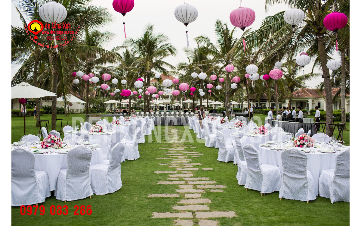 Trang trí không gian đẹp với lồng đèn Hội An 