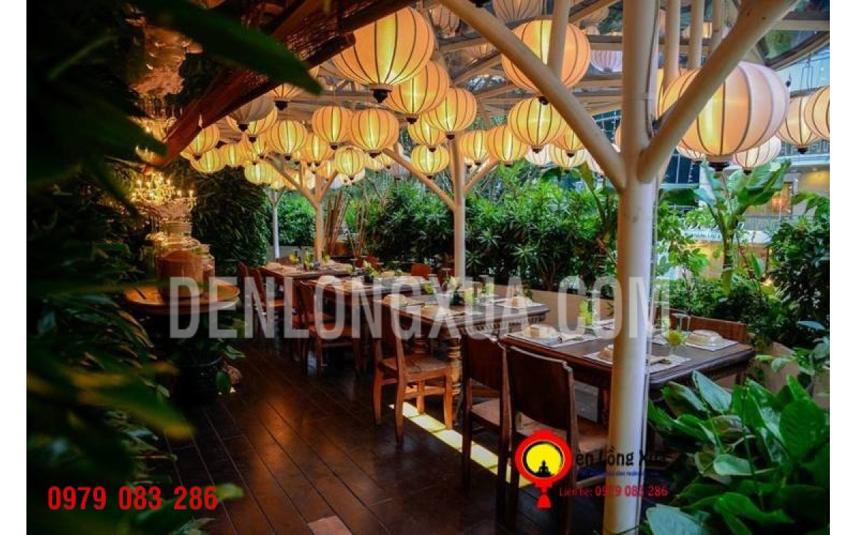 Lồng đèn lụa trang trí nhà hàng 