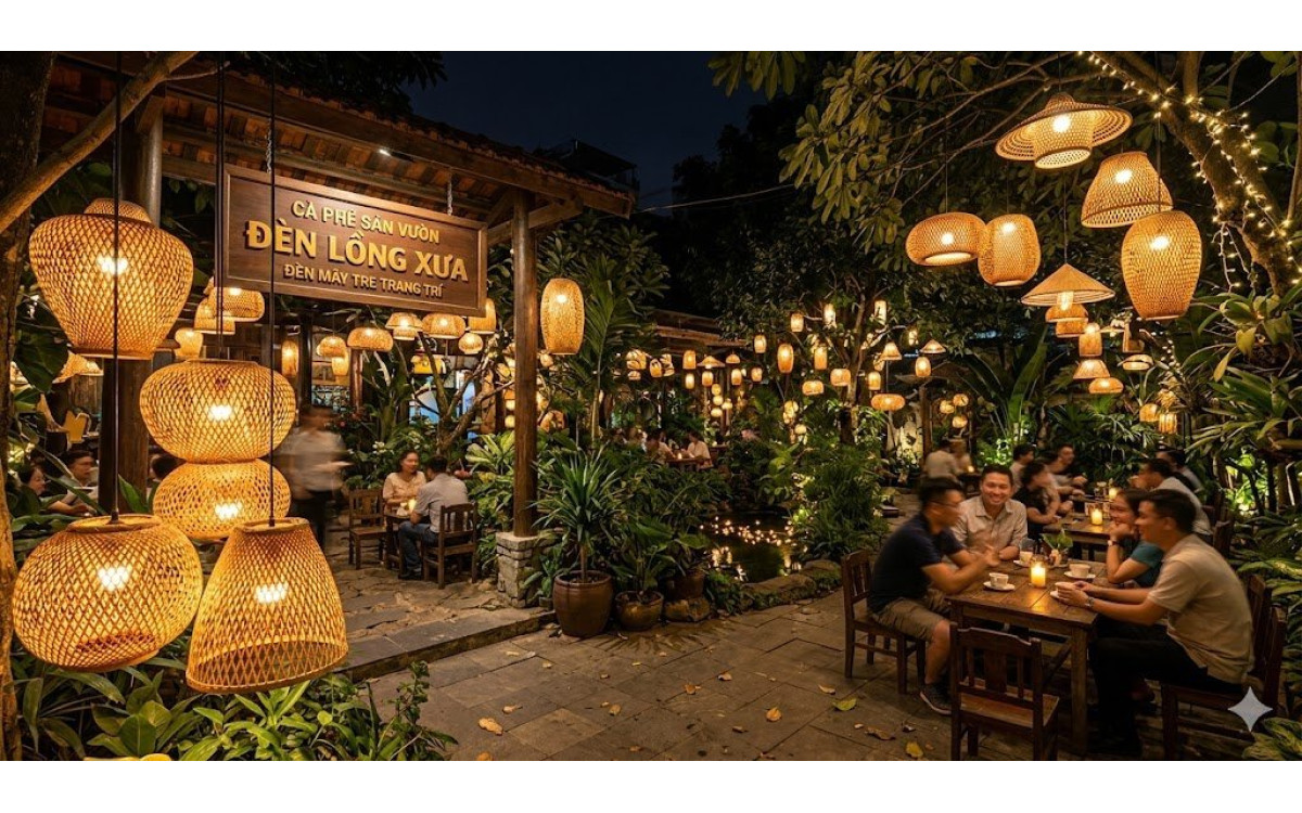 Bí Quyết Chọn Đèn Mây Tre Trang Trí Quán Cafe Sân Vườn Đẹp Hút Khách