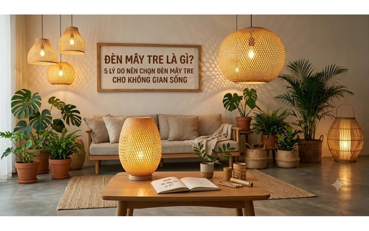 Đèn Mây Tre Là Gì? 5 Lý Do Nên Chọn Đèn Mây Tre Cho Không Gian Sống