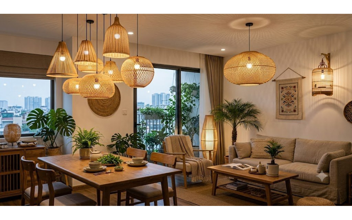 Gợi ý cách trang trí với đèn mây tre: Tạo điểm nhấn ấn tượng cho mọi không gian