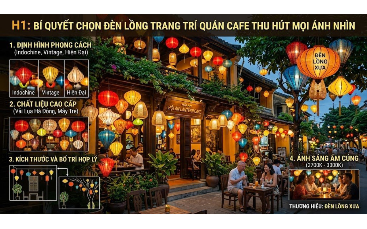 Bí Quyết Chọn Đèn Lồng Trang Trí Quán Cafe Thu Hút Mọi Ánh Nhìn