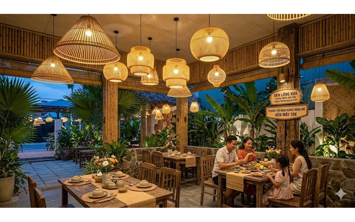 5 Lợi Ích Bất Ngờ Khi Đèn Mây Tre Trở Thành "Ngôi Sao" Trang Trí Nhà Hàng Mùa Hè Của Bạn