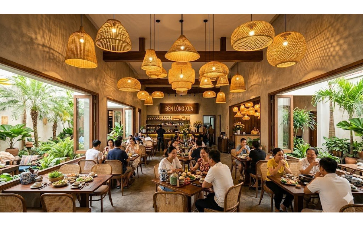 Hơi Thở Của Thiên Nhiên: Cách Đèn Mây Tre Kiến Tạo Không Gian Nhà Hàng Mùa Hè "Đẹp Quên Lối Về&